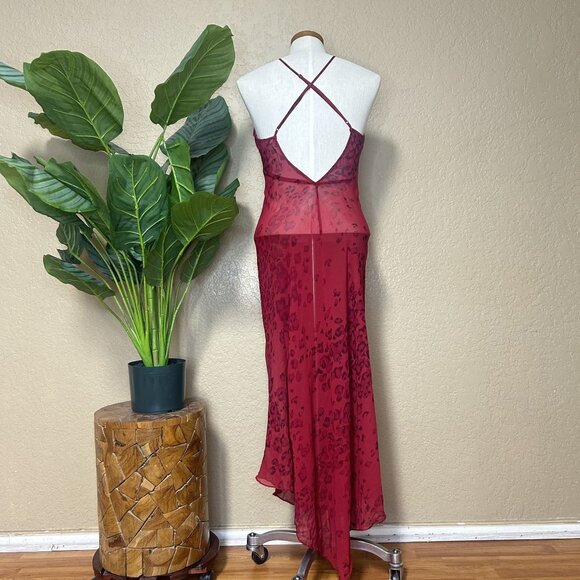 Victoria’s Secret Vintage Halter Nightgown Silk Maxi Dress Red Size Medium - Picture 11 of 11